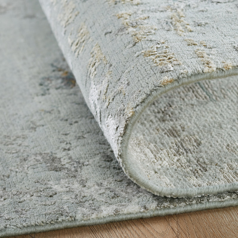Illusion Weave Hand Knotted Abstract Area Rug, Rectangle 10' x 14'