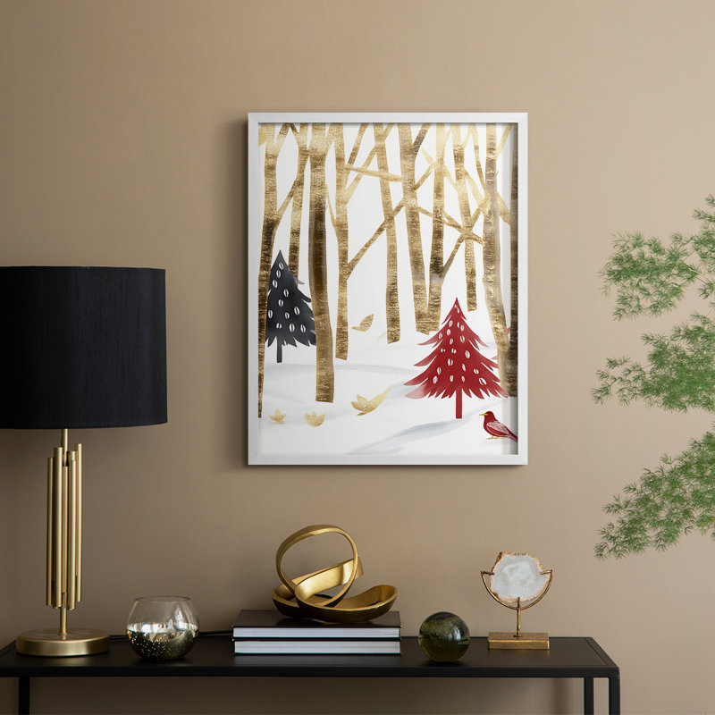 «Christmas Holiday Art» CDxxxvii, reproduction d'art encadrée - bois massif, H 21 po x l 17 po, Blanc