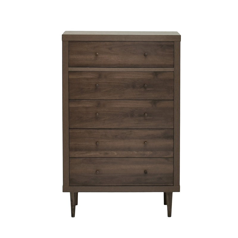 Commode à 5 tiroirs, Brun