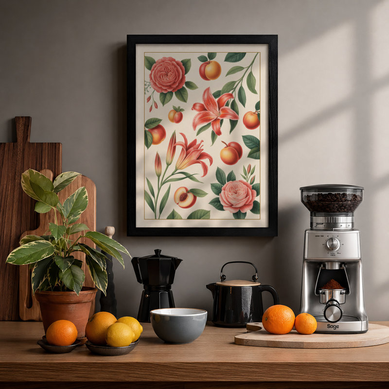 Scattered Botanicals Botanical - Print, A2 - 59.4 x 42.0 cm, Black