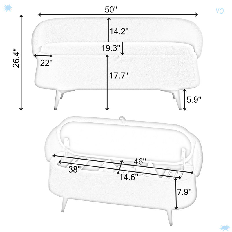 Tabouret de rangement rectangulaire multifonctionnel, Vert
