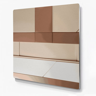 Minimalisme 29, art mural en métal beige