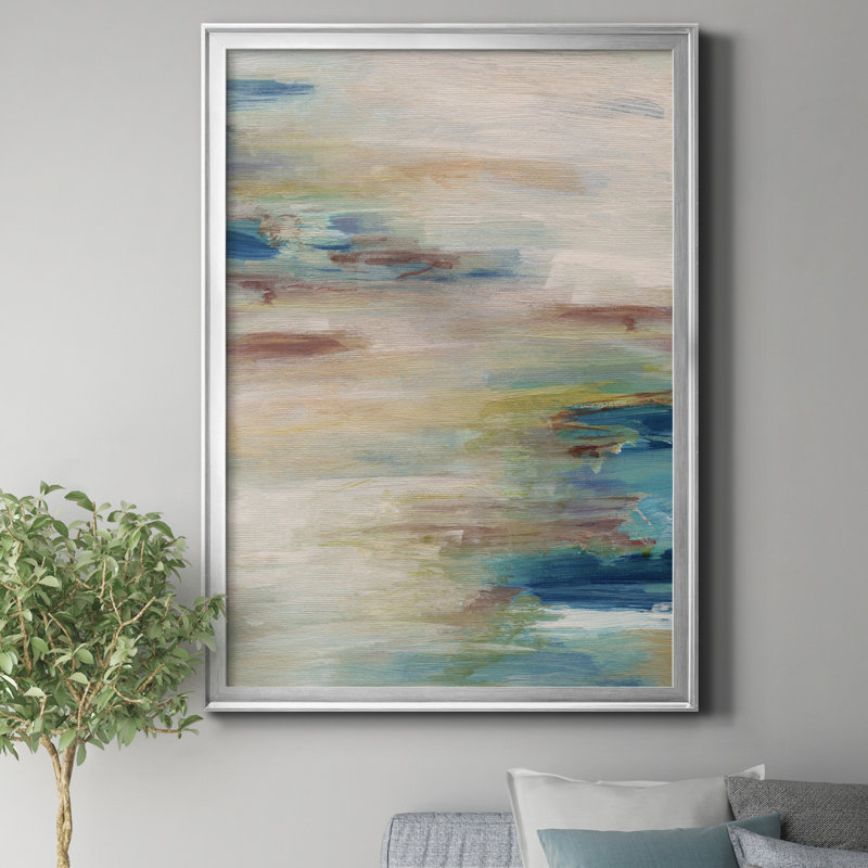 «Meandering Coast» par J Paul, reproduction d'art sur toile, H 22,5 po x l 30,5 po x P 1,5 po, Argent
