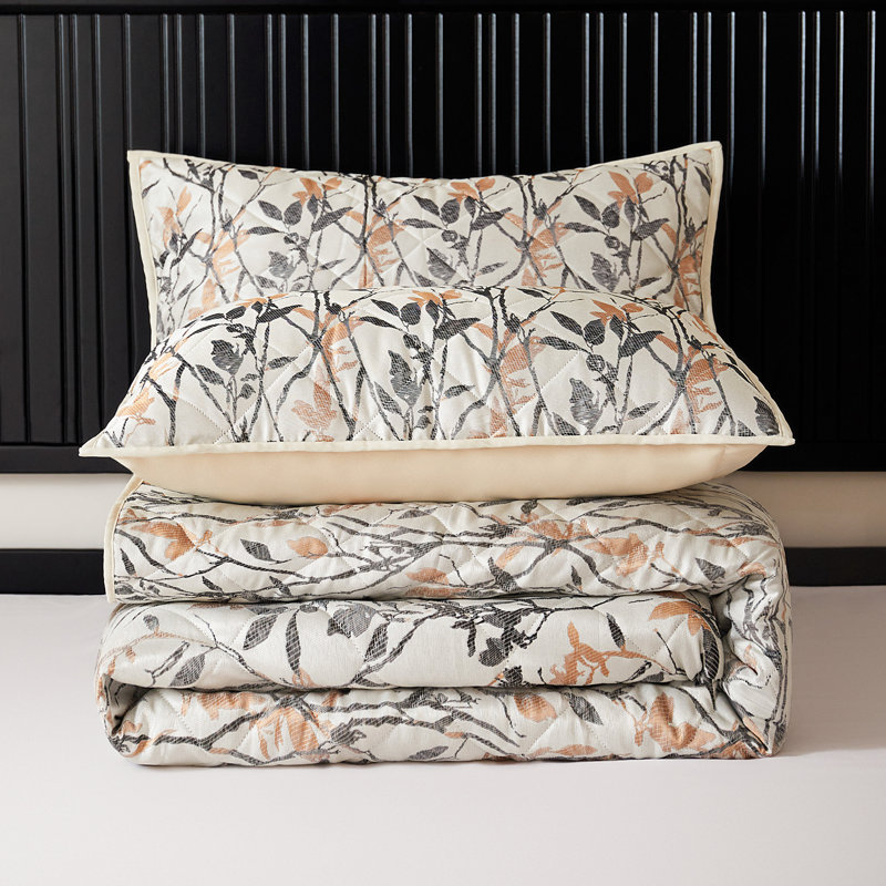 Abhipsa Luxury Jacquard Bedspread Sets, Natural, Single Bedspread - 1 Sham