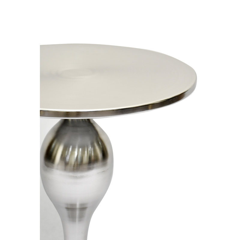 Table d'appoint sculpturale à piédestal, Laiton brossé