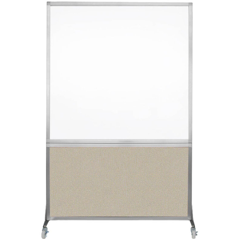 Tableau blanc mobile 6 'de haut DivideWrite, Sable, H 72 po x l 48 po, Argent