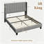 Upholstered Bed Frame with Channel Tufted Headboard-151398479-173185129