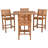 Teak Wood Bistro Bar Set Including 35" Square Miami Bar Table And Abacho Barstools With Arms-109481034