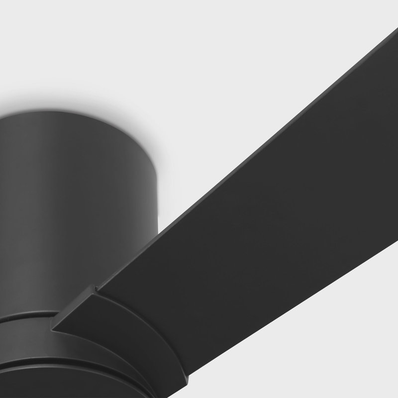 Visual Comfort Fan Rozzen 32 Hugger Indoor Ceiling Fan with Matte White ABS blades and Handheld Remote, Midnight Black