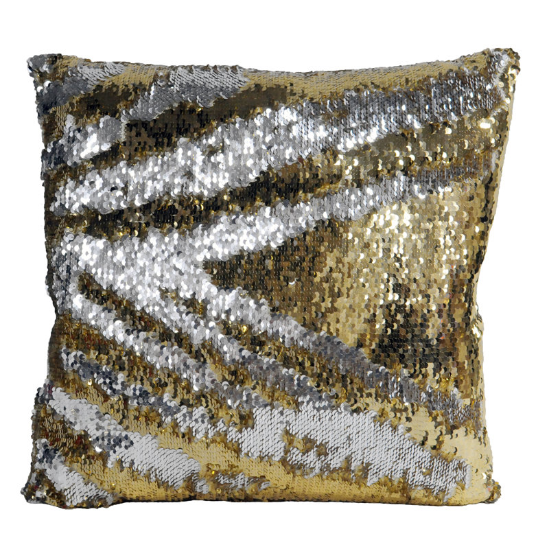 Wilkins Square Cushion Cover, Gold/Silver