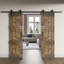 Porte de grange coulissante double en bois de pin avec trousse de quincaillerie Castle Series-86924725-60983664