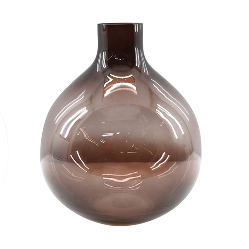 Tergel Tapered 7.5" Handblown Glass Vase, Plum