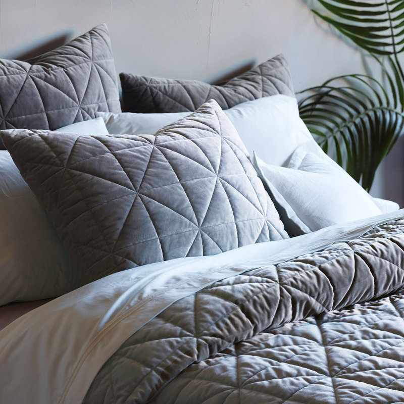 Nova Velvet Coverlet, Twin Coverlet, Heather