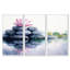 "Lotus Reflection", art mural 3 pièces-1676420284-1676420285
