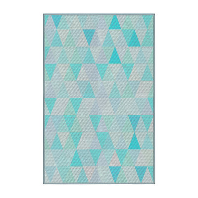 Tapis de zone turquoise à motifs