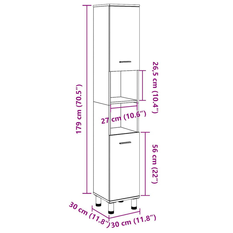 Avrey Freestanding Linen Cabinet, Artisan Oak