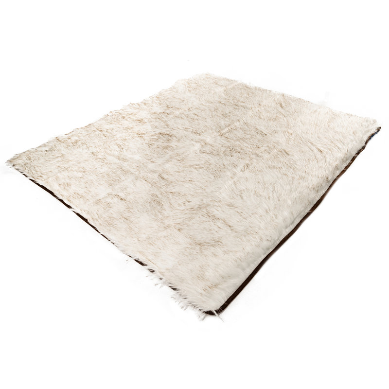 Jeté imperméable PupProtector, 80 po x 62 po, Blanc / accents bruns