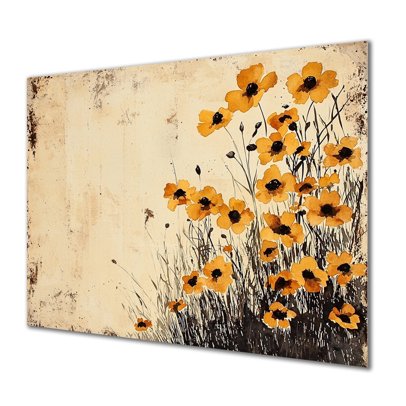 Watercolor Spring Buttercups Filed - Floral Metal Wall Art, Buttercups Metal Print, 30" H x 40" W x 0.84" D