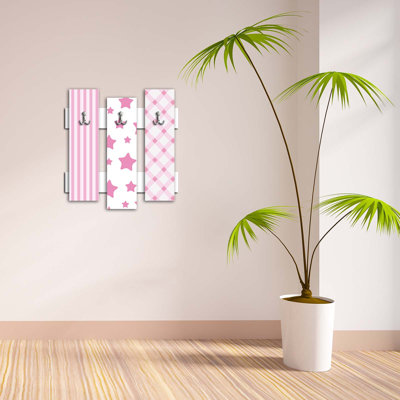 Portemanteaux mural blanc / rose Arline