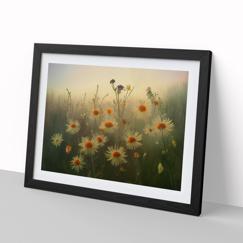 Joyous Wildflowers Floral - Framed Print, Black, 25cm H x 34cm W x 2cm D