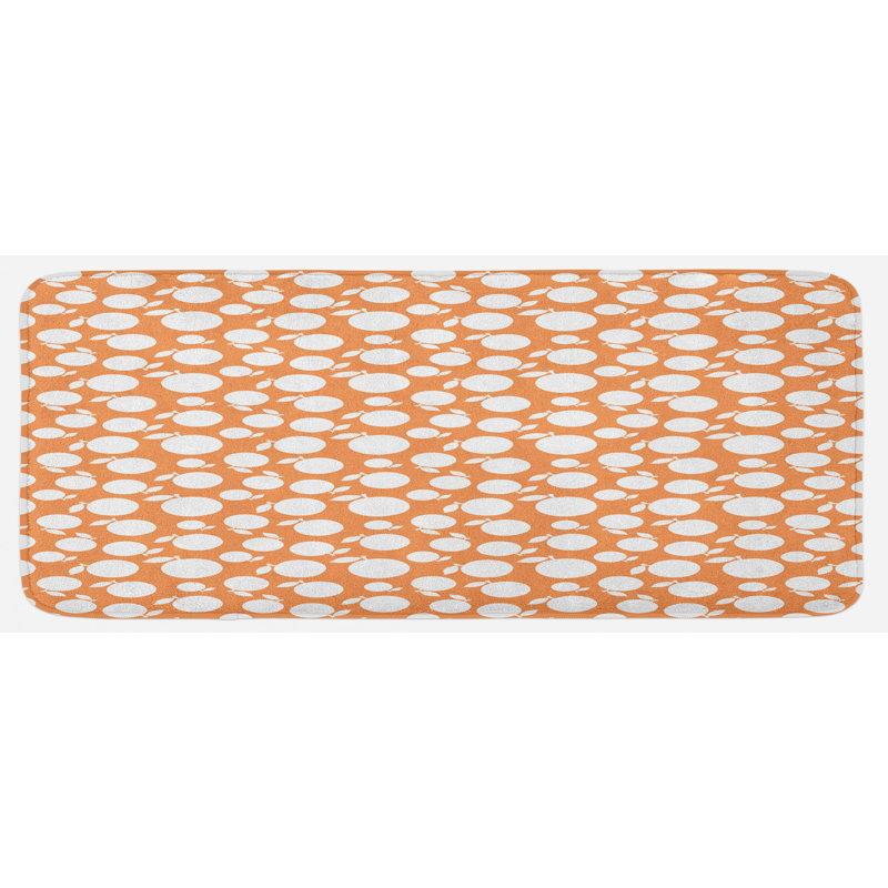 Tapis de cuisine, Orange/Blanc
