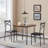 Dining Table Set for 2, Wood Kitchen Table with Upholstered Dinning Chairs for Kitchen Room and Small Spaces, Rustic Brown -1697139129