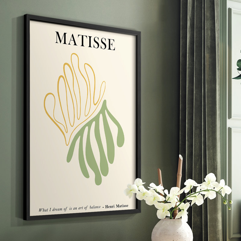 Matisse CDL XXXV, reproduction encadrée - bois massif, H 28 po x l 22 po, Cadre simple noir