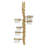 Betty Tea Candle Holder, Gold Branch Design, Glass, White Marble, 18 Inch
