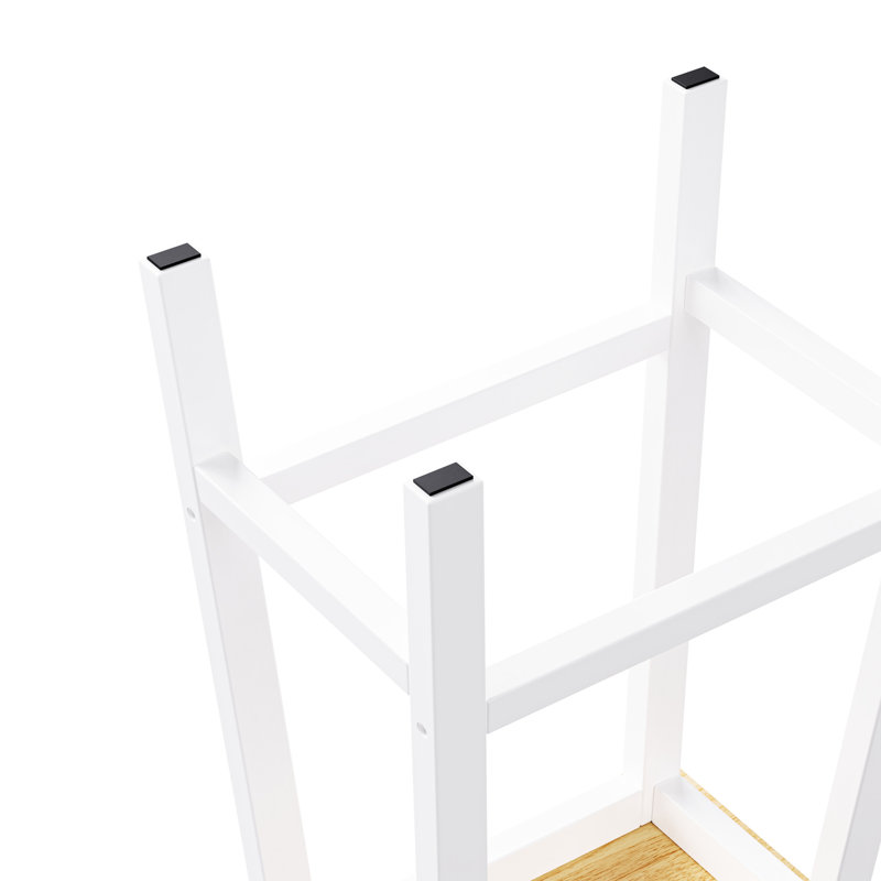 De 2 chaises de bar en bois massif, 25,6 po de hauteur, blanc, repose-pieds de style pour les tabourets de comptoir à assise décontractée 2, blanc avec repose-pieds, maison moderne