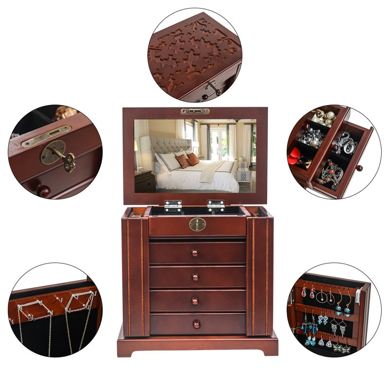Armoire à bijoux avec Miroir leedy