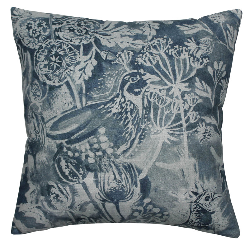 Toile Throw Pillow, Blue
