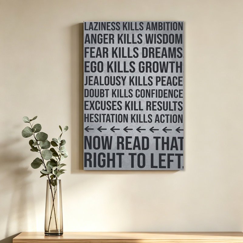 Toile, art mural, lecture inversée, impression de citation sarcastique, décoration murale pour bureau, salle de gym