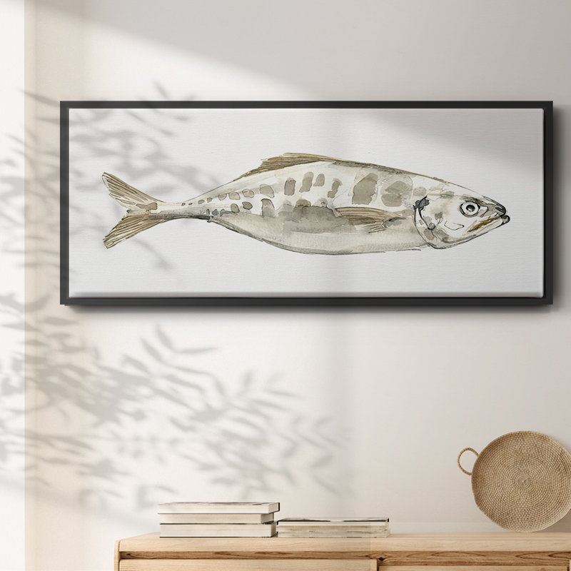 Silver Fish II- Framed Canvas, 24" H x 60" W