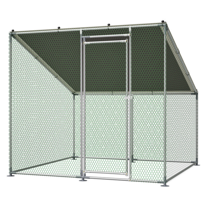 Enclos à poules d'extérieur robuste en maille renforcée résistante aux rayons UV 84 x 78,7 x 72,7 po