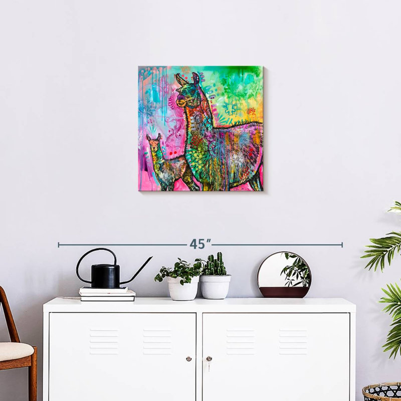 Brampt Psychedelic Llama, 20" H x 20" W