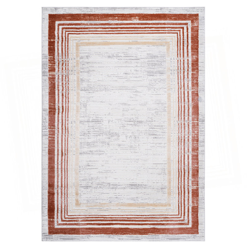 Collection 5X7 Brown / / Bordearea Rug, Rectangle 5'3" x 7'6"