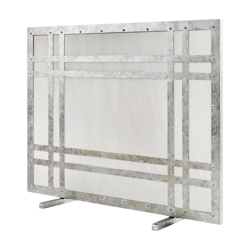 Montana Steel Fireplace Screen, Royal Silver