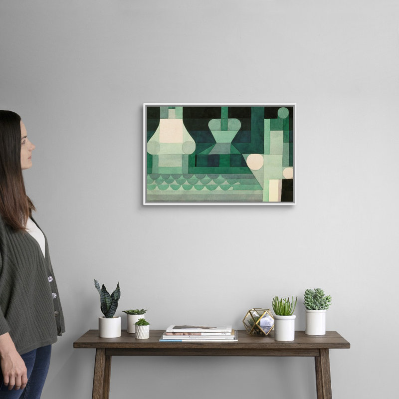 Floodgates par Paul Klee - reproduction d'art sur toile, H 18 po x l 26 po x P 1,75 po, Toile encadrée flottée blanche