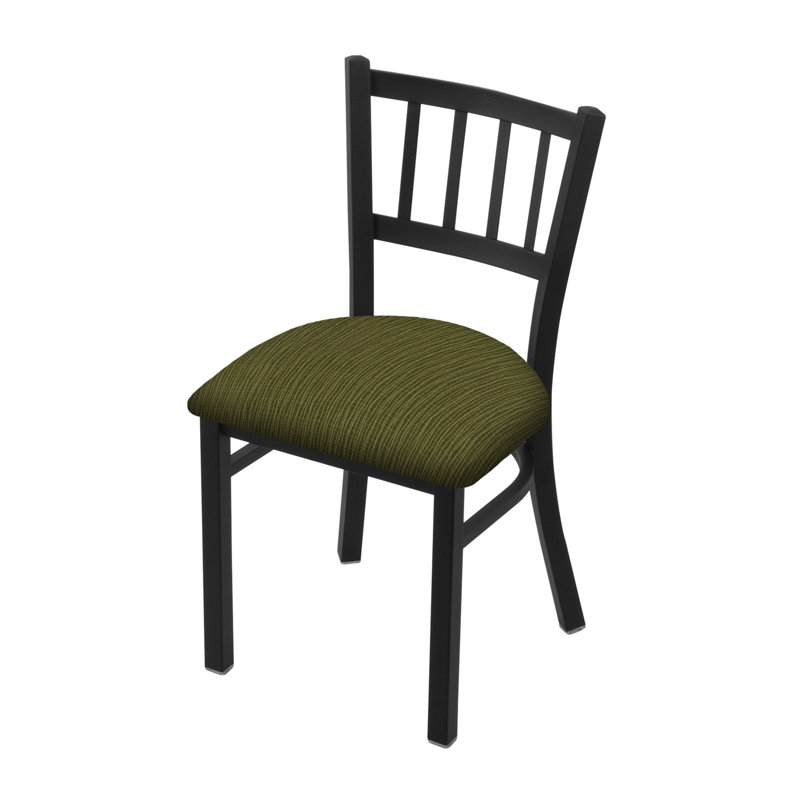 Chaise Contessa 610, Tissu graphique perroquet, Noir froissé