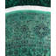 Tapis vert contemporain en laine noué à la main 8 pi 1 po x 8 pi 3 po Cairns