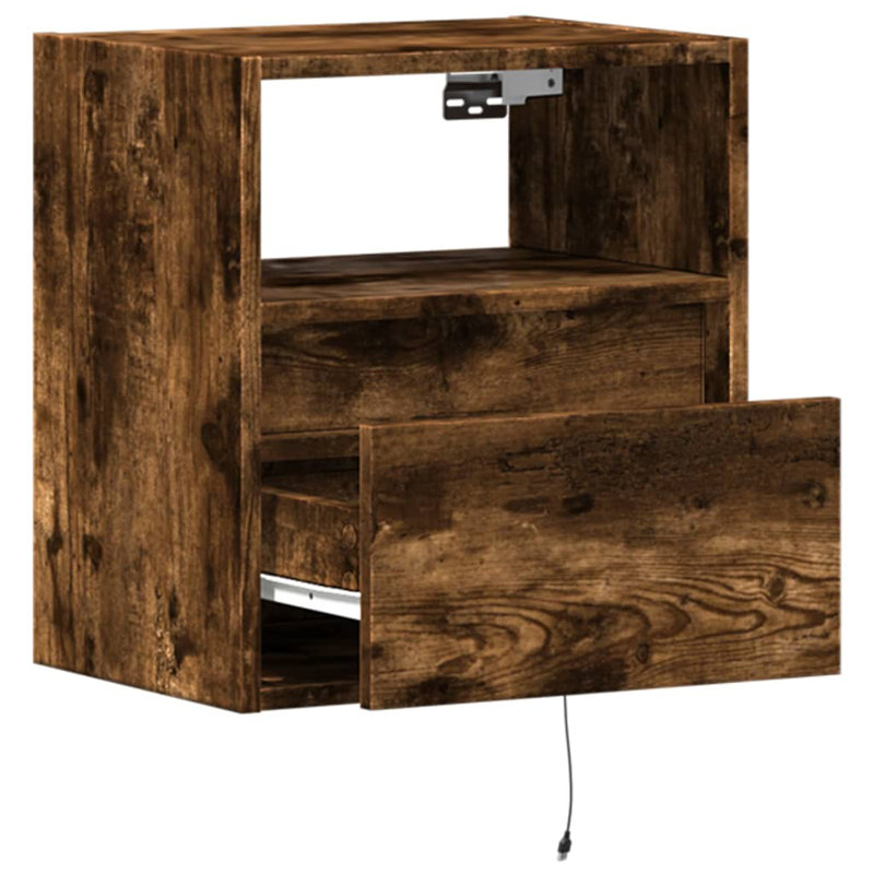 Dallton Unfinished TV Stand, Smoked Oak, 41cm