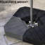 Poids de parasol en porte-à-faux de patio, 132 lb d'eau ou sable de 176 lb, noir, pour parasols de 8 à 10 pi, extérieur, base décorative pour utilisation à long terme