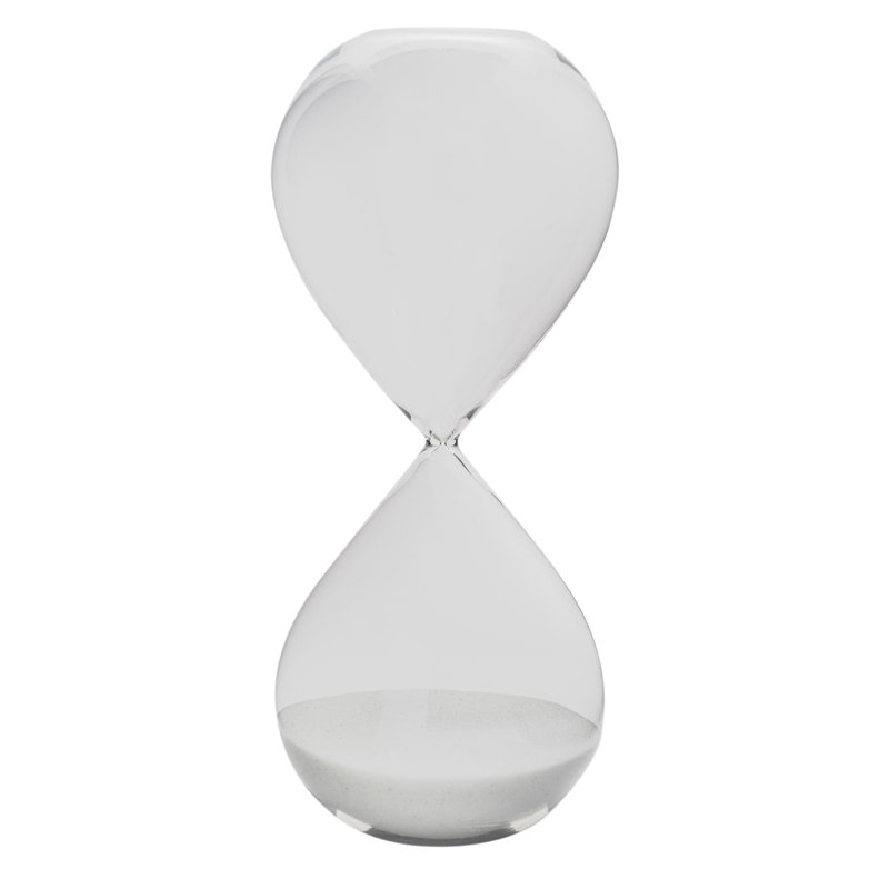 Nicola Spring - Glass Kitchen Sand Timer - Clear, 24.5cm H x 9.5cm W x 9.5cm D