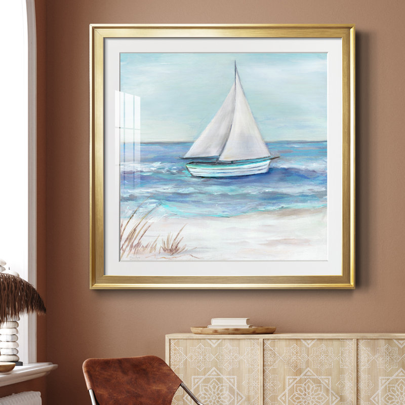 Gulf Shores I - Cadre photo, reproduction d'art sur papier, H 26,5 po x l 26,5 po x P 1,5 po, Encadrement doré