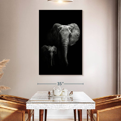 Éléphants dans le noir