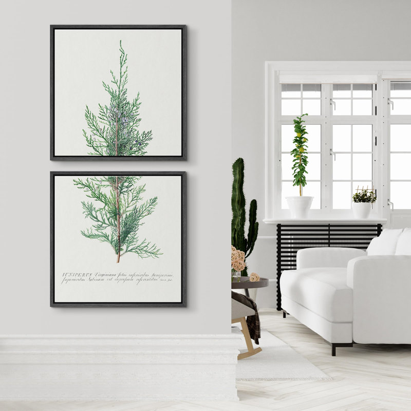 " Green Pine Tree Forest Modern Art Text And Words Decor Nordic Minimalist Neutral Zen " 2 - Pieces, Black, 24" H x 24" W