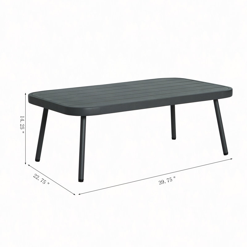 Steel Loveseat And Table, Light Gray, Dark Gray
