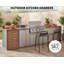 Armoire de rangement pour barbecue encastrée en acier inoxydable antidérapant de 17 pouces de couleur pomelo de 17 pouces avec poignée ergonomique pour îlot de jardin