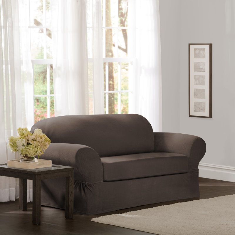 Housse extensible pour causeuse à coussins carrés / rectangulaires, Moka