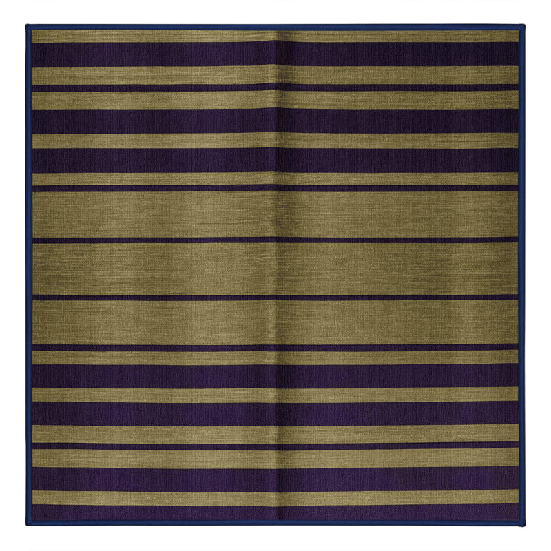 Tapis mauve à rayures horizontales lavable à la machine, Carré 5 pi
